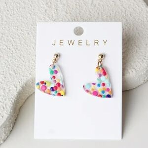 Adorable Colorful Retro Heart Earrings- NEW!